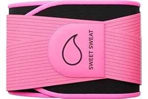 Sports Research Sweet Sweat 'Pro-Series' Waist Trimmer with Adjustable Velcro Straps for a Tighter Fit (Pink, XS-S)