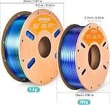 ERYONE PLA Silk Shiny 3D Printer Filament 1.75mm Multicolor 250g Red Blue Green view 6