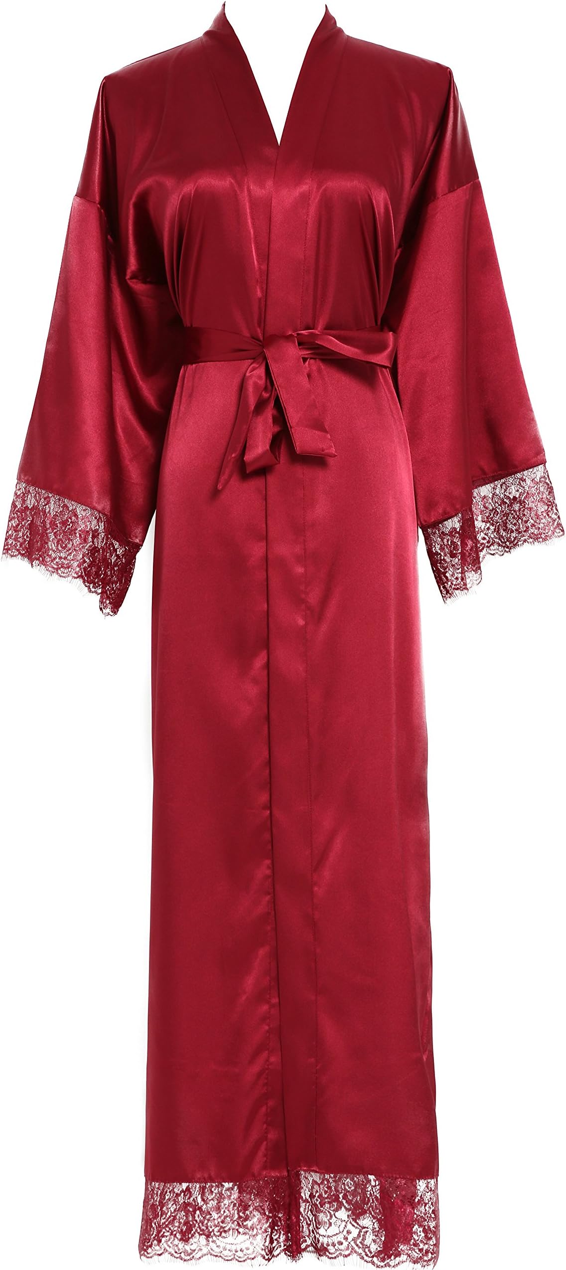Women's Kimono Robe Long Lace Trim Bridesmaid Robes Bridal Robe…