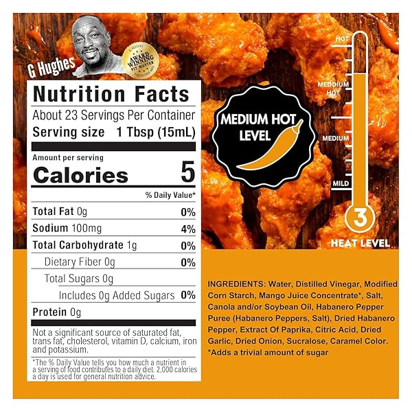 G HUGHES SUGAR FREE, MANGO HABANERO WING SAUCE – GLUTEN FREE HOT SAUCE, SUGAR FREE SAUCES, HABANERO HOT SAUCE, BBQ SAUCES, NO HIGH FRUCTOSE, NO SUGAR – 12 OZ. (3-PACK)