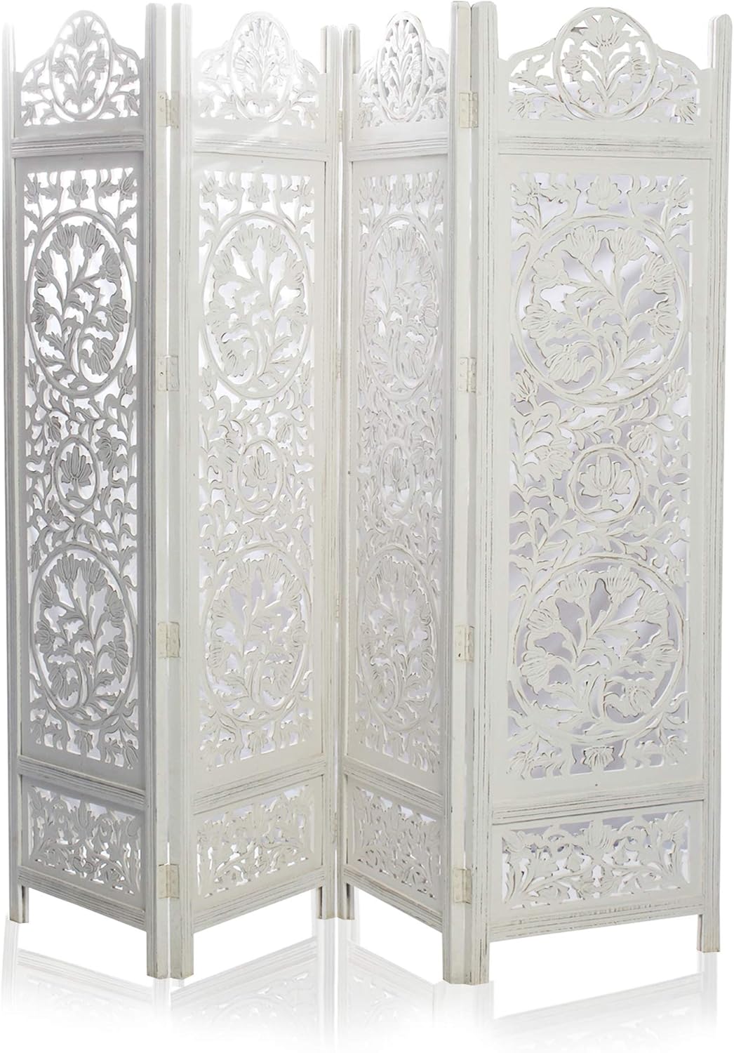 large room dividers on Wood White Grey Large Room Divider 3 Panels Decorative Wooden Screen Folding Privacy Screen India Overseas Trading Corporation 6 Ft 72 Accent Furniture Home Kitchen Guardebem Com