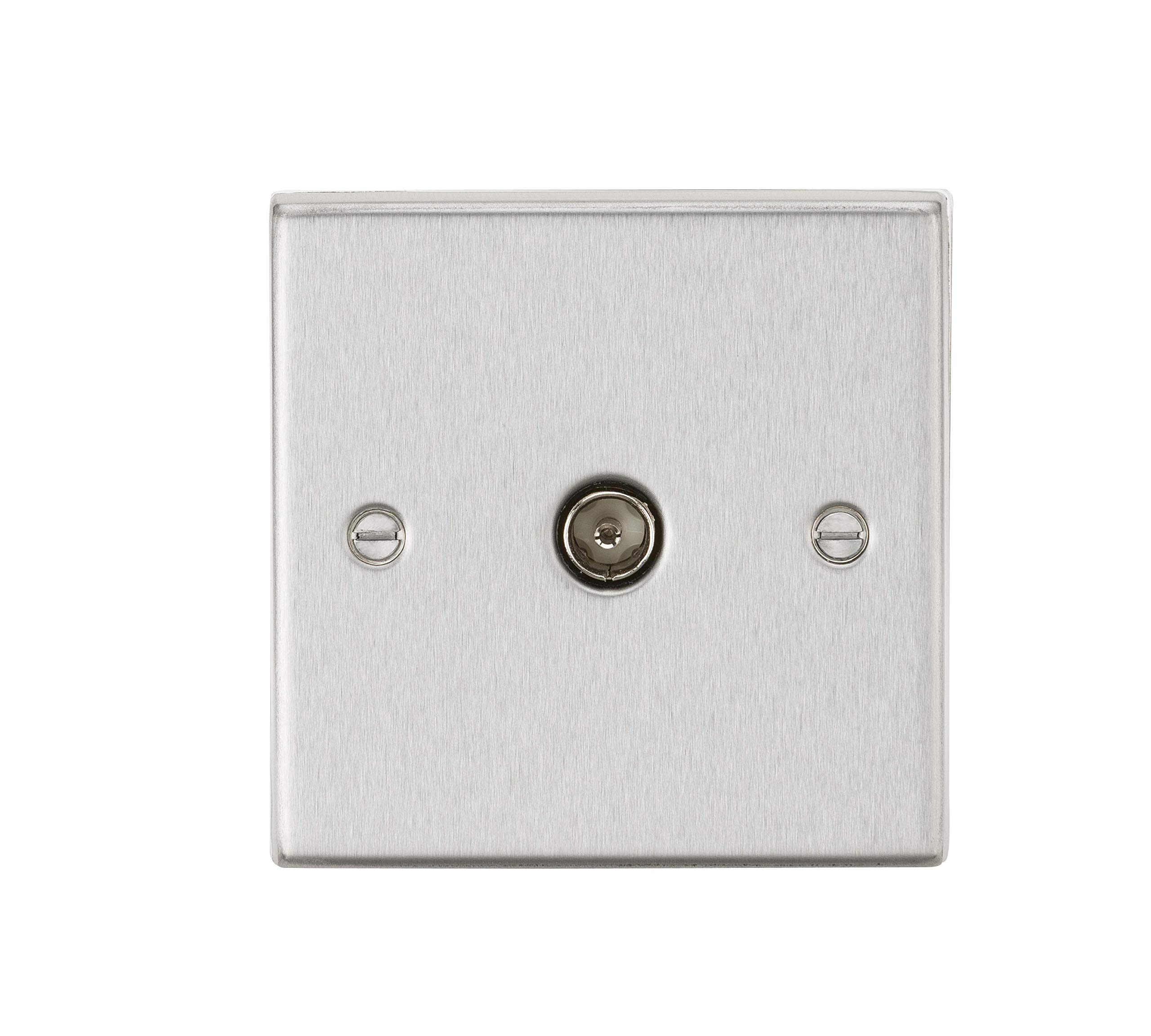 TV Outlet (non-isolated) - Square Edge Brushed Chrome — image 1