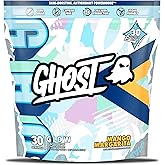 GHOST Glow Sticks: Beauty and Detox Supplement - 30 On-The-Go Stick Packs, Mango Margarita - Hyaluronic Acid, Biotin & L-Theanine for Skin-Boosting Support - Sugar Free, Gluten Free