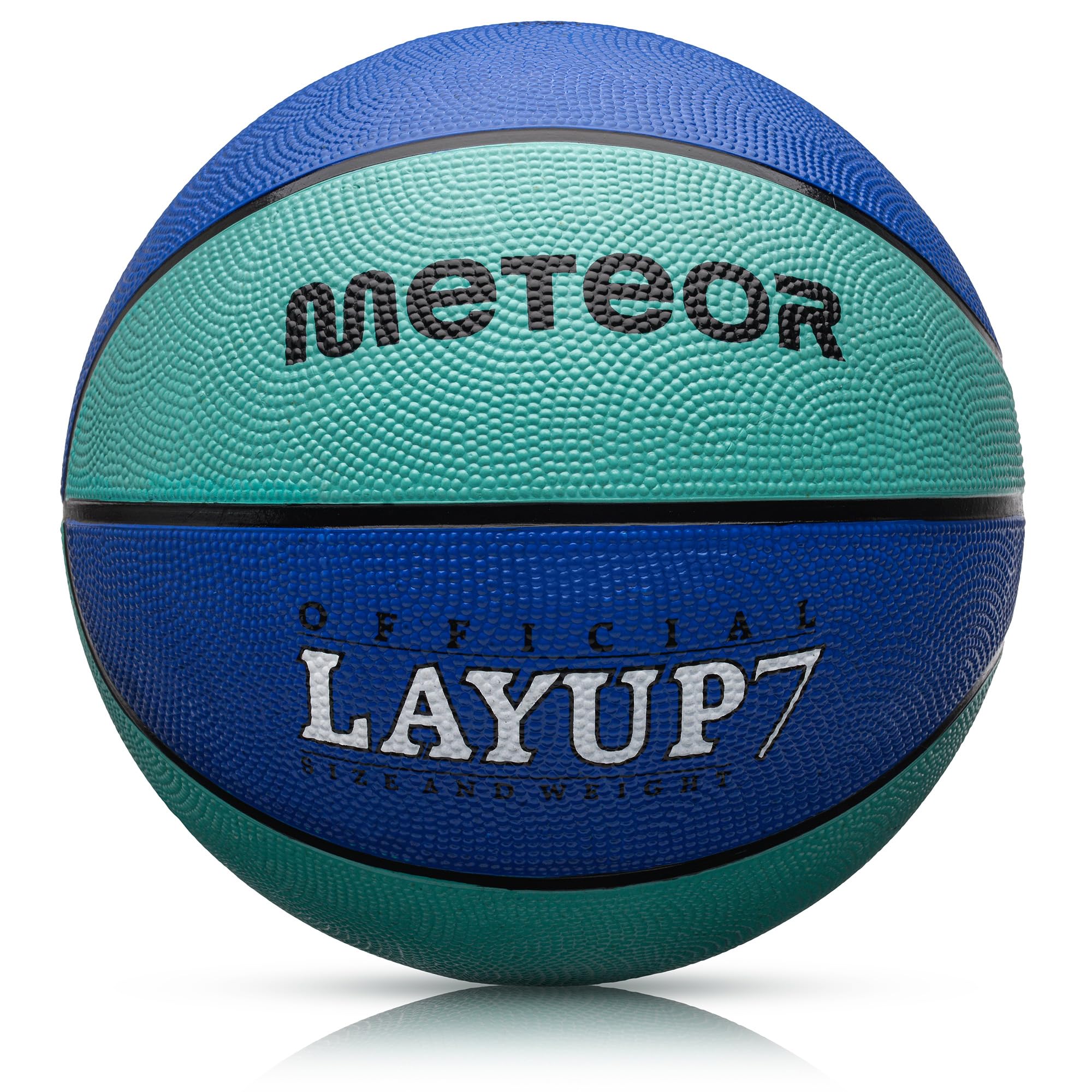 meteor - Basketball for Children, Women & Men – Soft Non-Slip Rubber, Durable Ball for Indoor Training & Matches - Abrasion Resistant, Non-slip Surface - Size 7 (Men) - Colour: Blue