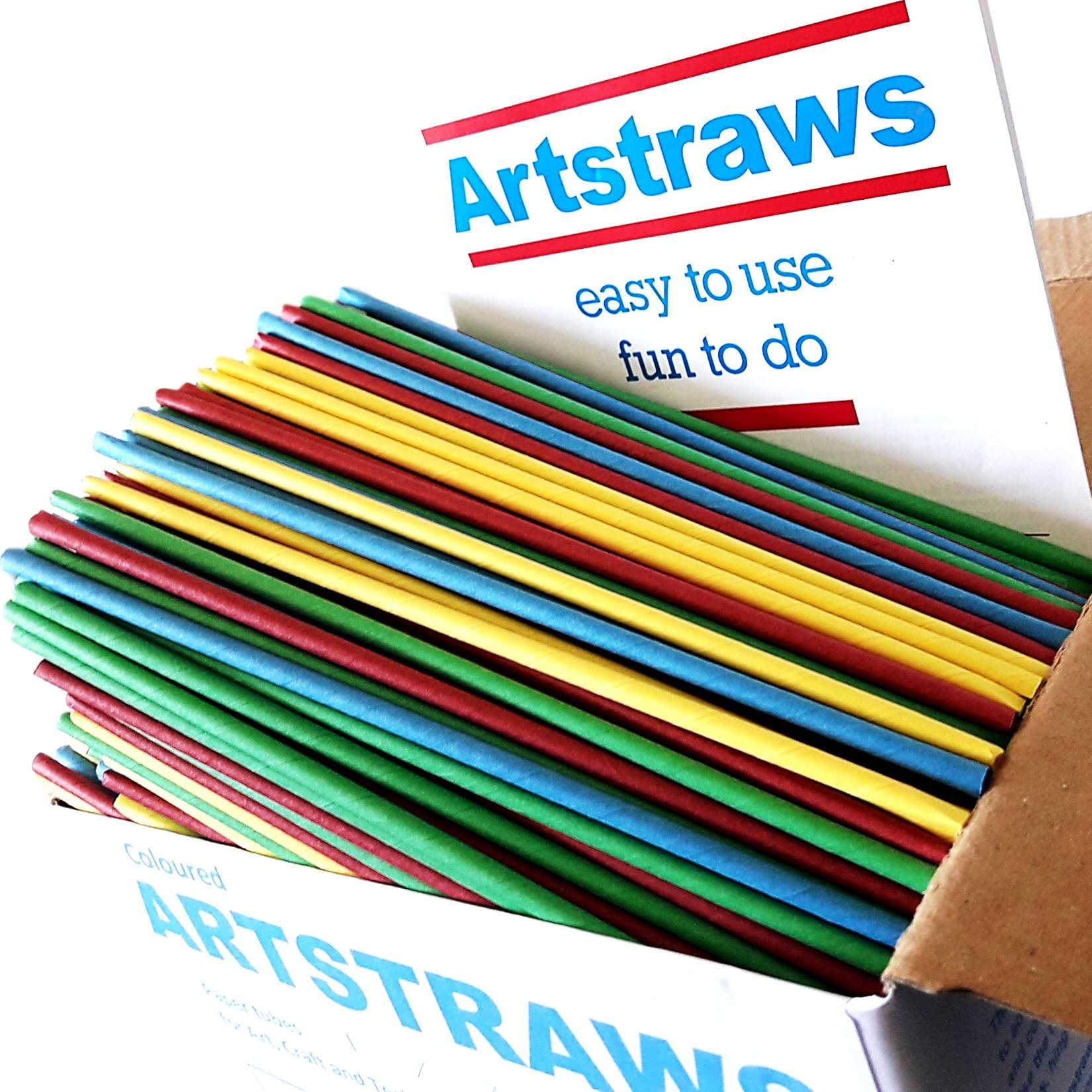 ARTSTRAWS MINI School Pack Coloured Paper Straws Art Straws Thin Green RED Yellow Blue