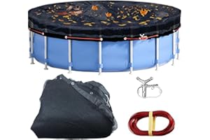 VECACOSIC Leaf Cover for Above Ground Pool 31 Ft, Durable Black Mesh Swimming Pool Leaf Net Cover with Winch and Cable for Leaves and Debris for 27Ft 28 Ft Round Pools (28 Ft)