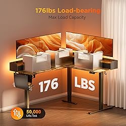 WALKINGDESK 63 Inches Height Adjustable L Shaped