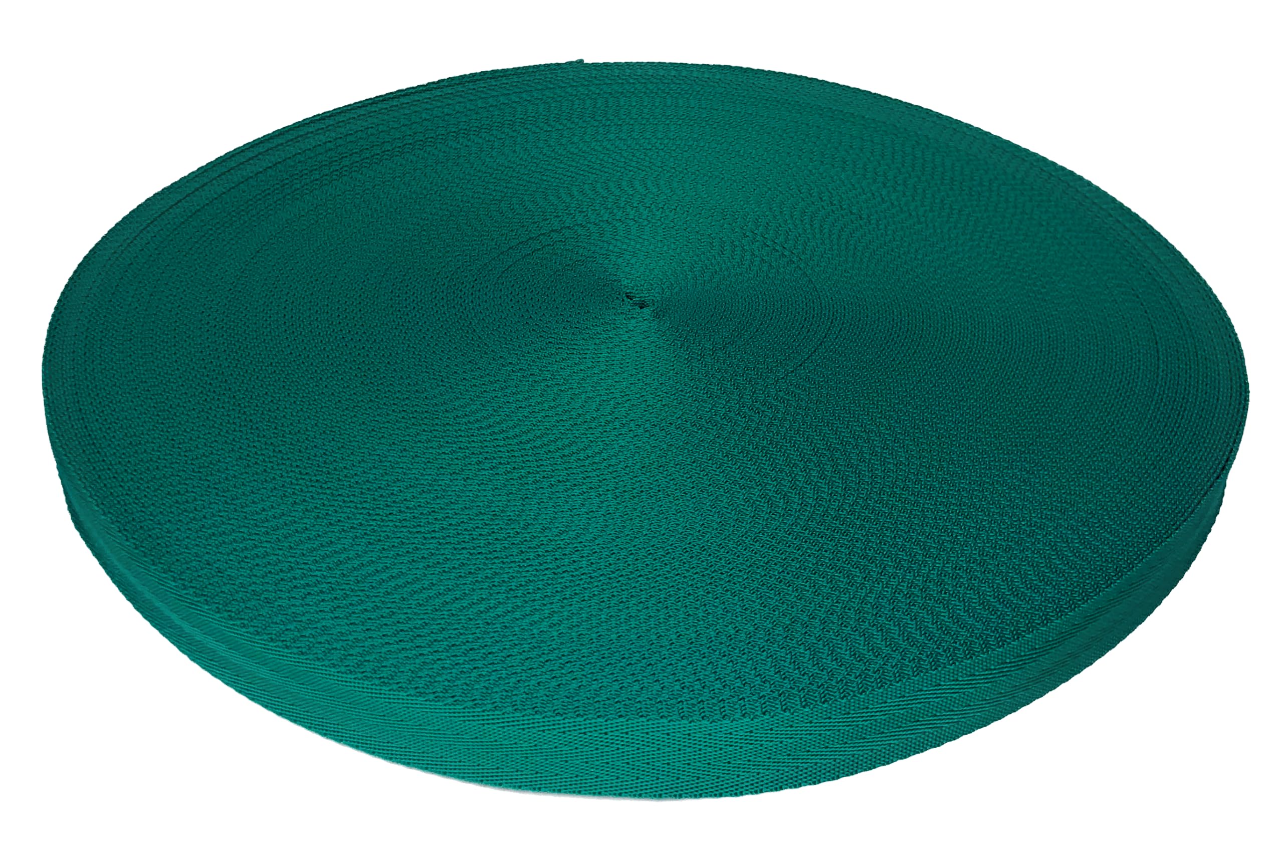 Trimz Polypropylene Herringbone Webbing - 25mm x 10m - Green Heavy Duty Strap for Bags, Crafts and DIY