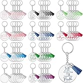 Unittype 50 Pcs Inspirational Christian Acrylic Keychain Religious Bible Verse Sign Keychain with Tassels Key Rings Multicolor Gift for Teen Girl Women Teachers Coworker Friends(50 Pcs)