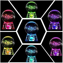 FIMAGO 3D Solar System Crystal Ball with LED Base