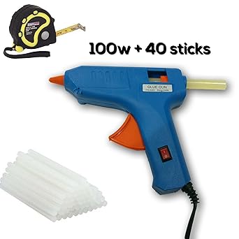 Toolscentre TC-60 100W Glue Gun Multi Combo with Free 40 Pieces Glue Sticks and 3Mtr Measuring Tape, Blue