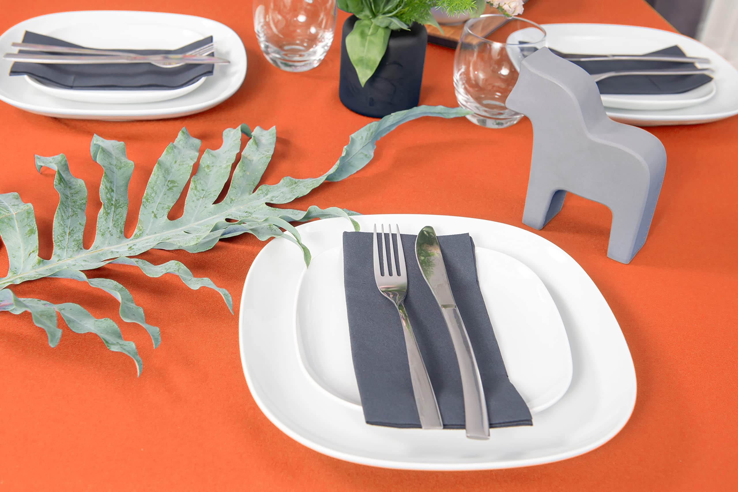 NIBLO Tablecloth Table Runner Table Linen Table Decoration Table Cloth (Orange, Tablecloth - 140 x 350 cm)