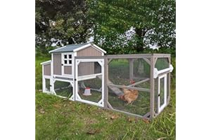 Magazoopet 95.3" Large Chicken Coop with Run, Tractor Hen Chicken House with 3 Nesting Boxes, Portable Duck Rabbit Quail Hutch Poultry Cage for 4-6 Chickens with 6 Access,Pull-Out Tray