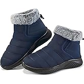 Alicegana Winter Snow Boots for Women: Comfortable Warm Fur Lined Anti Slip Winter Shoes Waterproof Slip On Walking Outdoor Ankle Booties