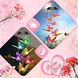 Winzwon Butterfly Wind Chimes Solar Lights Outdoor Garden Decor view 6