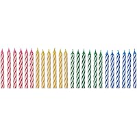 American Greetings Spiral Birthday Candles, Assorted Colors (24-Count)