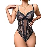 Avidlove Sexy Lingerie for Women Lace Teddy Bodysuit Deep V Cut Out Babydoll One Piece lingerie