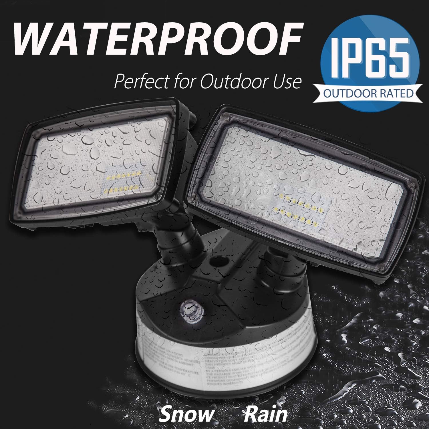 Amico Dusk to Dawn Light LED Outdoor Flood Lighting 20W LED Security Lights [180W Equivalent] 5000K IP65 Waterproof Dual Head - - 