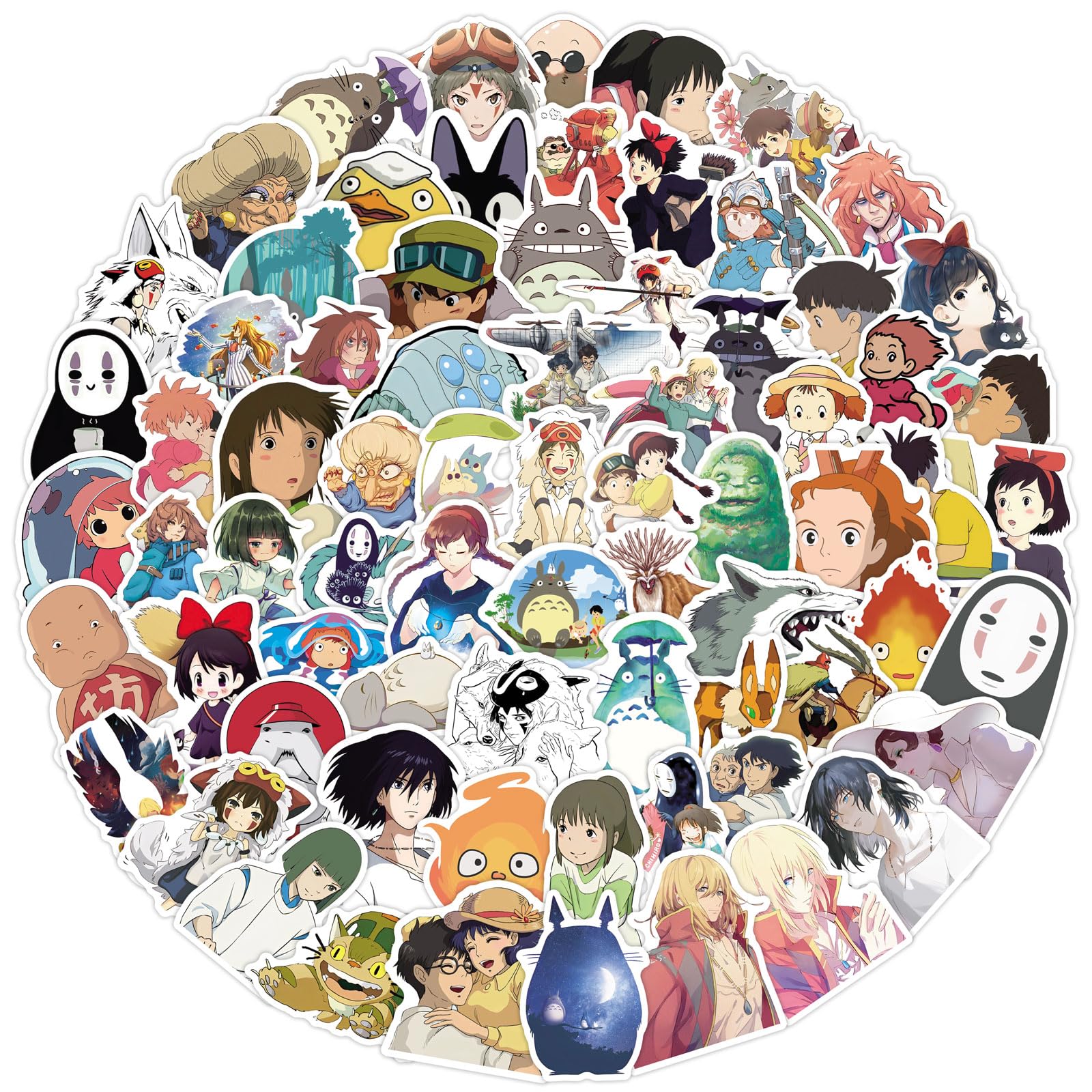 Photo 1 of 100pcs Hayao Miyazaki Anime Stickers Mixed Pack,Lovely Cartoon Characters Decals Cartoon Anime Sticker for Teens Waterproof Stickers for Water Bottle Laptop Luggage Helmet Skateboard Guitar