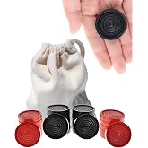 WE Games Wooden Checkers Pieces with Drawstring Storage Bag - 24 Checker Pieces Only - Red &amp; Black, 1.5-inch Diameter