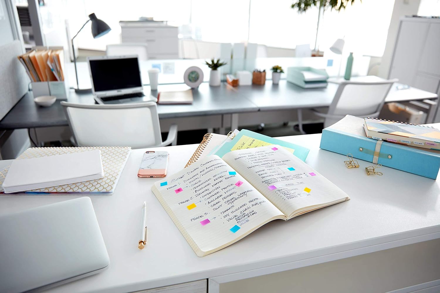 Post-it Standard Page Flags in Dispenser  1in Wide, Purple 100 Flags, 680-PU2: Office Products