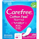 Carefree Cotton Feel Normal Panty Liners, 56 Count (Pack of 1)