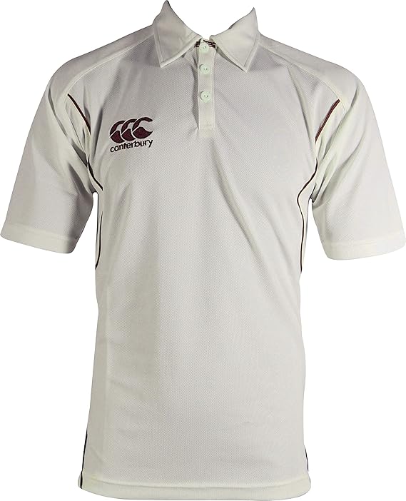 Canterbury CCC Club Cricket Shirt S/S [Cream/Maroon] Amazon.co.uk