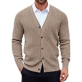Runcati Men's Cardigan Sweater V Neck Long Sleeve Casul Cardigan Button Down Knitted Sweaters with Pockets