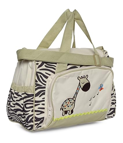 Offspring Outing Mama Shoulder Diaper Bag Girrafe Print - Beige Brown