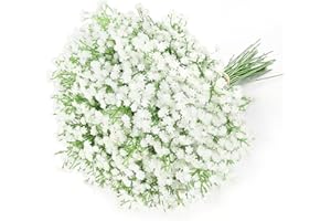 DEEMEI 15 PCS Babys Breath Artificial Flowers Fake Babys Breath Flowers Artificial Bulk White Gypsophila Bouquets Real Touch Faux Flowers for Wedding Floral Arrangement Party Home Decoration