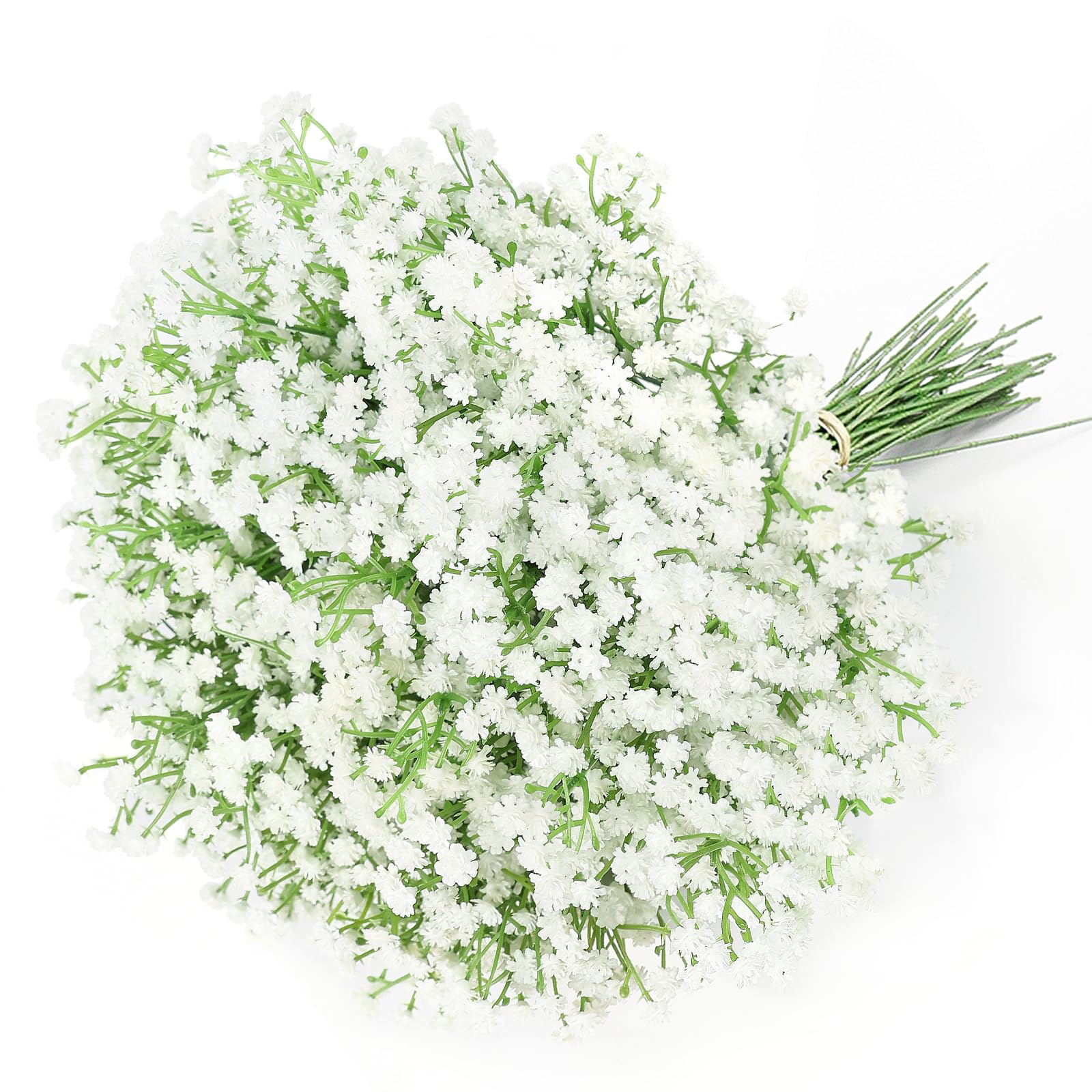 Zukuco Babys Breath Artificial Flowers, 6 Pcs Faux Babies Breath Gypsophila Bouquet For Wedding Centerpiece Floral Arrangement DIY Party Decor