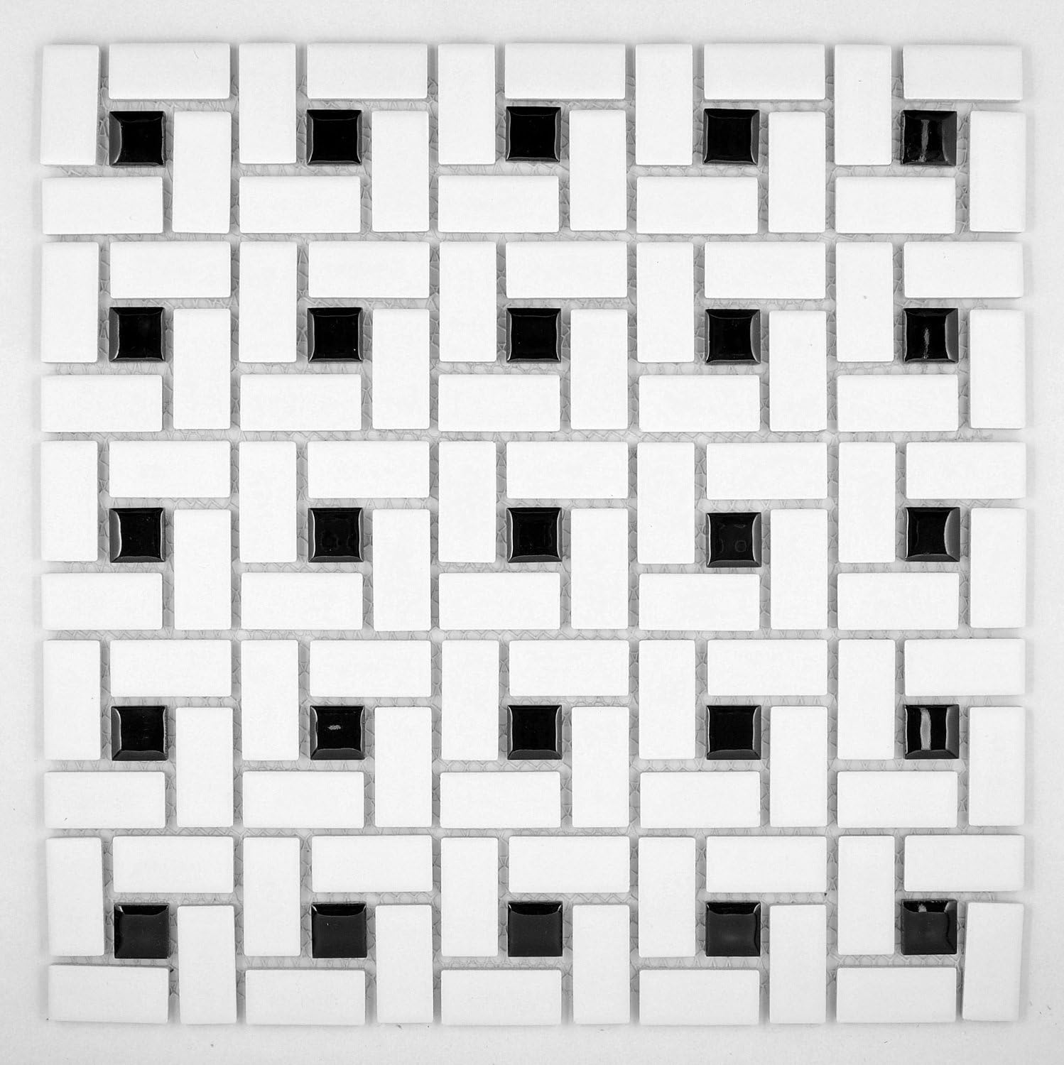 Vogue Spiral Pattern Porcelain Pinwheel Mosaic Tile Matte White