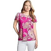 Jones New York Womens Jones New York Women's Flutter Sleeve Printed Jersey Top