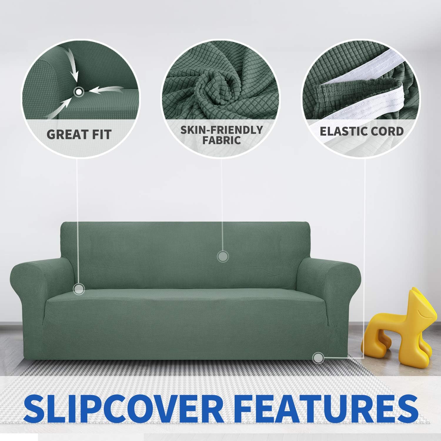 MAXIJIN Super Stretch Couch Cover for 3 Seater Couch - Image 4