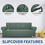 MAXIJIN 1 Seater Chair Slipcover Jacquard Spandex Pea Green view 3