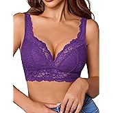 Avidlove Lace Bralettes Women V Neck Wireless Bras Unlined Basic Cami Sexy Comfy Everyday Wirefree Lingerie Unpadded
