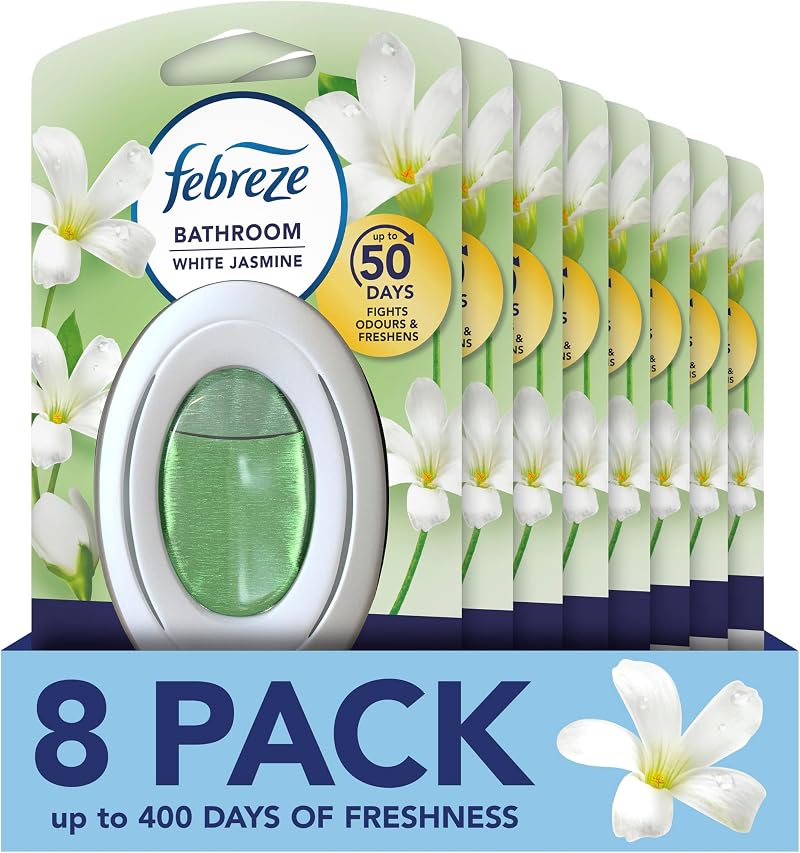 Febreze Bathroom Odour Fighter White Jasmine 8 Items Odour Eliminator
