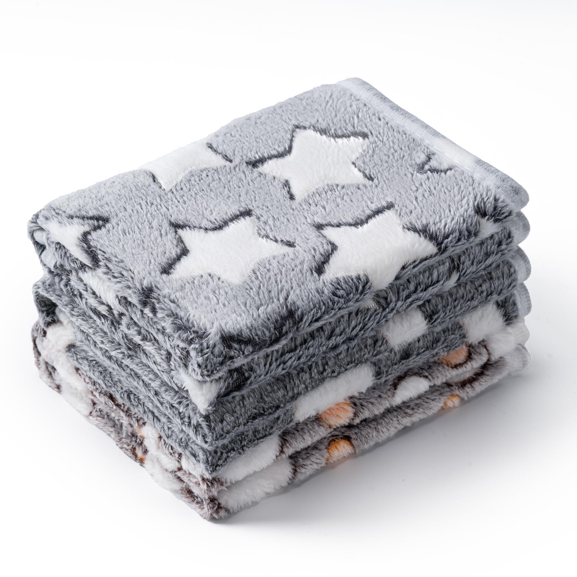 Photo 1 of 1 Pack 3 Blankets Super Soft Fluffy Premium Fleece Pet Blanket Flannel Paw Printed Throw for Dog Puppy Cat (Large 41x31'', Star, Bone, Love)