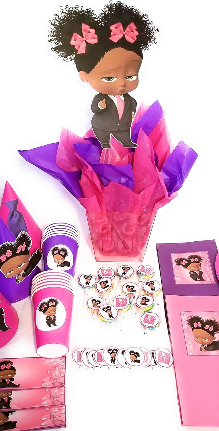 Download Amazon Com Black Girl Boss Baby Party Package Pink And Purple Health Personal Care