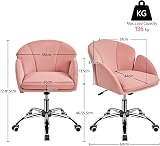 Yaheetech Pink Office Desk Chair Makeup Vanity Stool Modern Swivel Armchair view 3