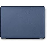 KECC Compatible with MacBook Pro 16 inch Case 2020 2019 Release A2141 with Touch Bar Protective Italian Leather Hard Shell Case, Navy Blue Leather