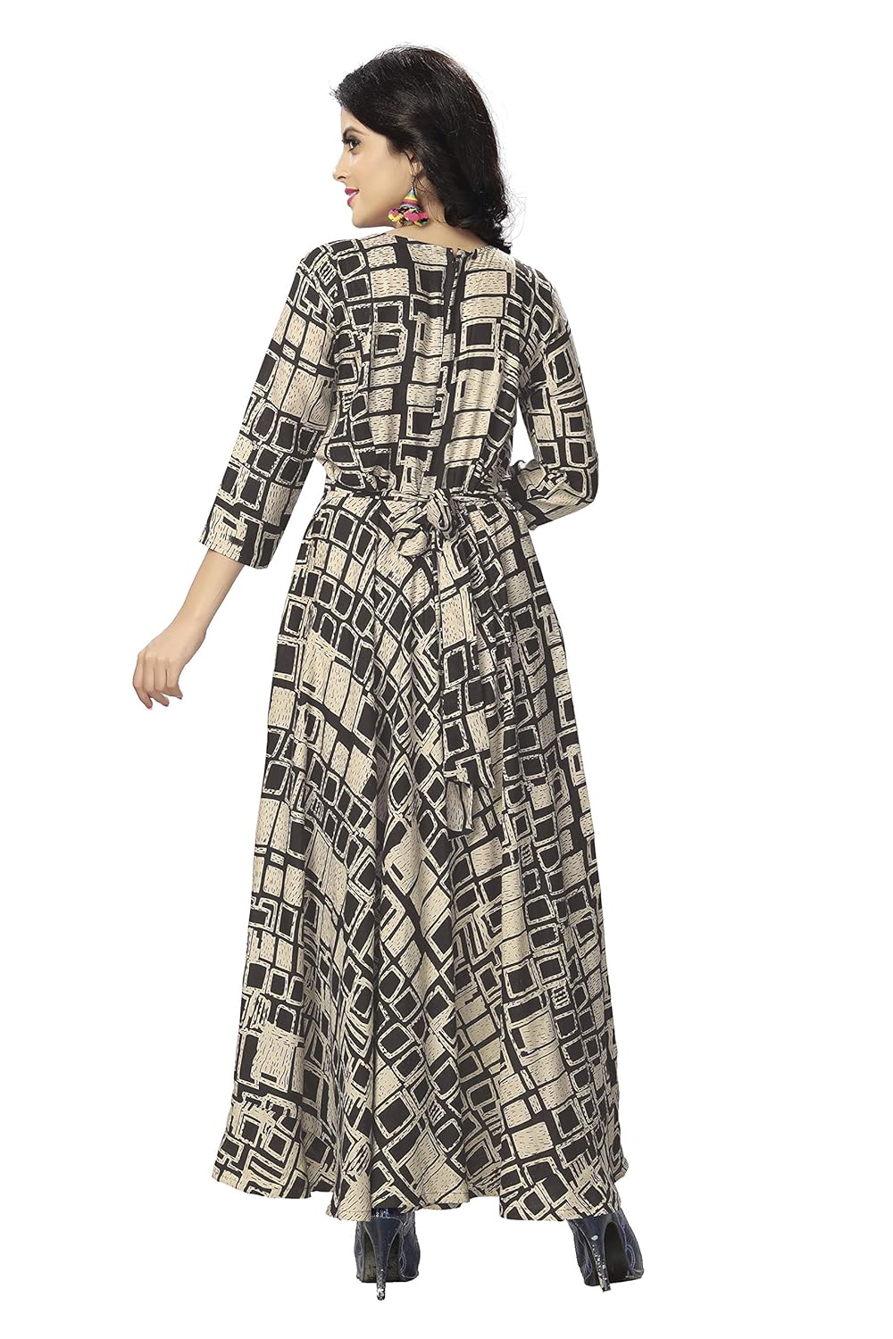 venisa women's rayon printed long length anarkali kurti