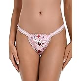 Satini Women's Tanga Bikini Briefs Satin Frilly Lace Panties