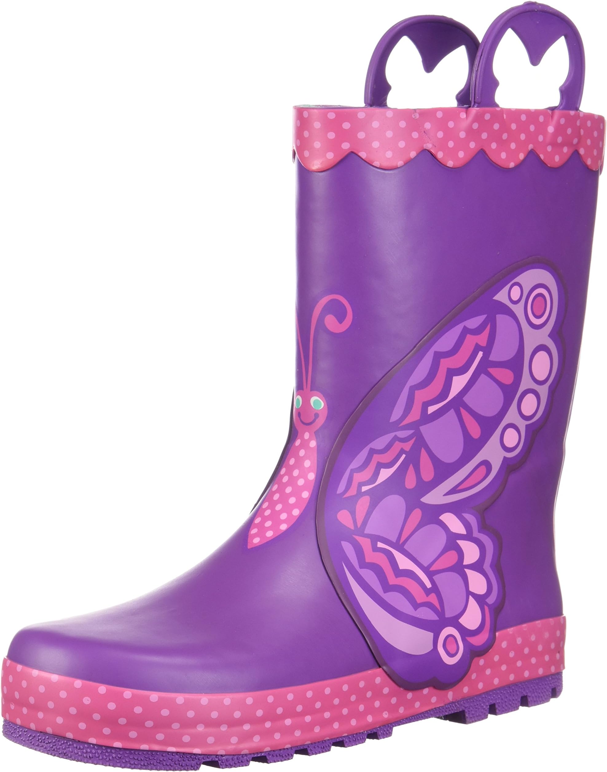Western Chief Kids girls Waterproof Printed Rain Boot With Easy Pull on Handles