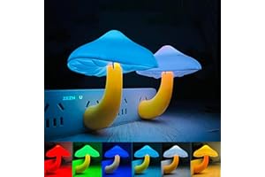 ZEZHOU Sensor LED Mushroom Night Light - Plug in Wall Mushroom Light Magic 7 Color Changing, Mini Dream Bed Colourful Nightlight for Kids Adults Pet for Bedroom, Bathroom, Stairs, Cute Lamp Gift Ideas