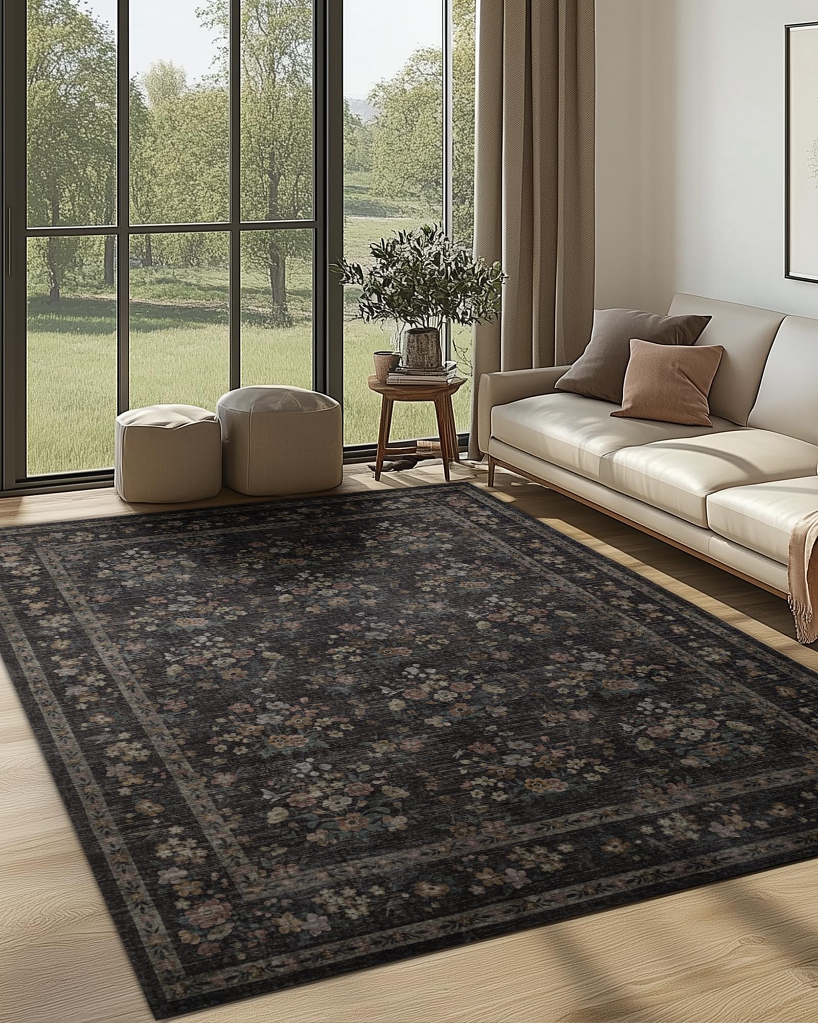 Photo 1 of ***STOCK IMAGE FOR REFERENCE***ARTWEAVER 4x6 Washable Non-Slip Area Rug for Living Room, Dining Room, Bedroom Home Office Entryway-Vintage Soft Non-Shedding Distressed Low Pile Area Rug