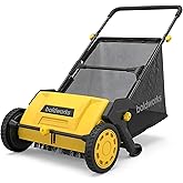 Push Lawn Sweeper Yard Leaf Collector 21" Leaves Picker for Grass Cleanup | Large 103L Hopper Bag Adjustable Sweeping Height Easy Storage Design Picksup Leaves Grass Clippings and Small Twigs