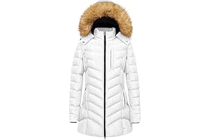 CREATMO US Women's Winter Hooded Coat Waterproof Warm Long Puffer Jacket Parka