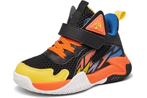 KIUSMETY Girl's Boy’s Basketball Shoes Kids Fashion Comfortable Sneakers Breathable Leightweight Outdoor Sport Non Slip Shoe