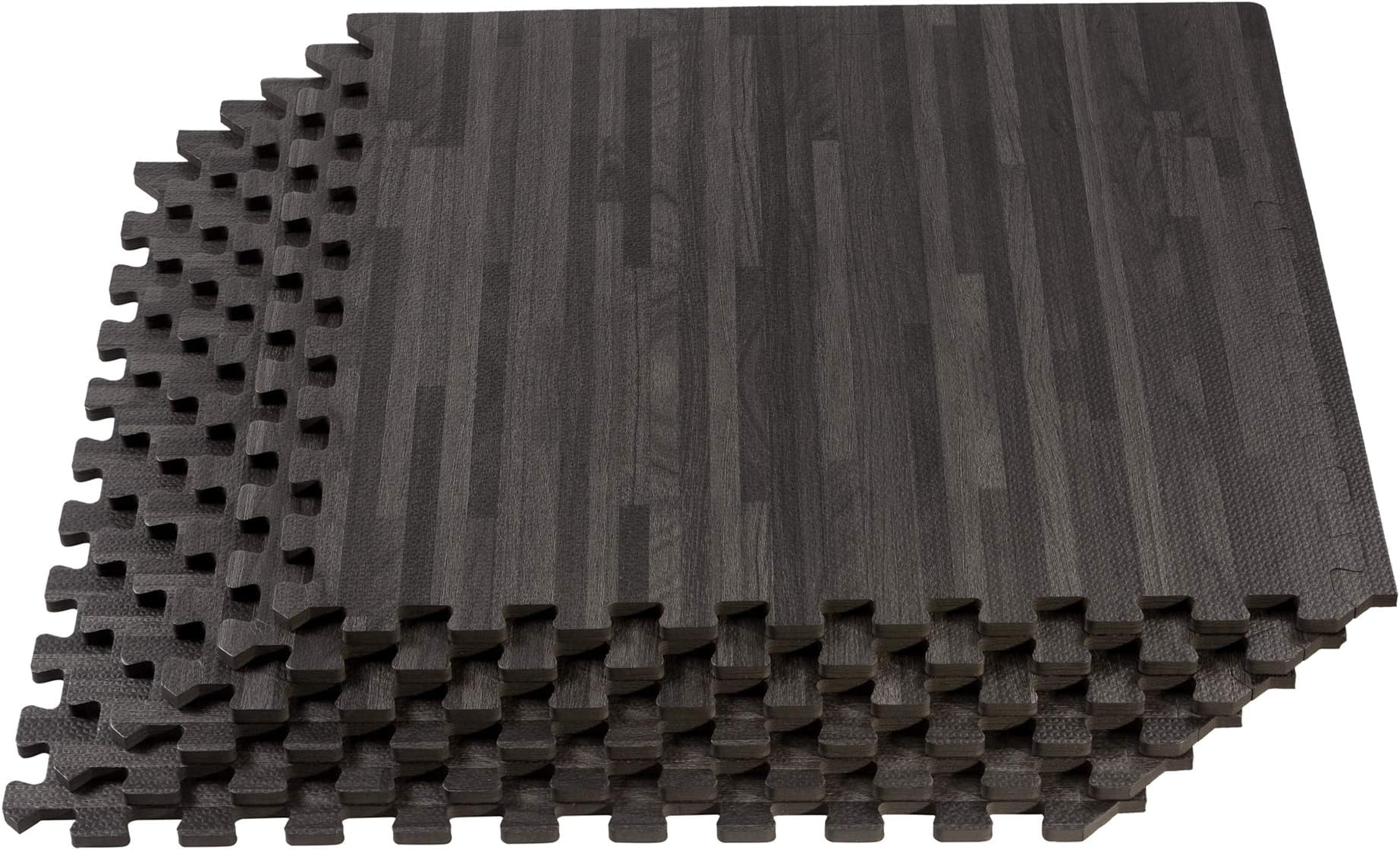 Forest Floor Thick Printed Foam Tiles, Premium Wood Grain Interlocking Foam Floor Mats, Anti-Fatigue Flooring, 5/8" Thick